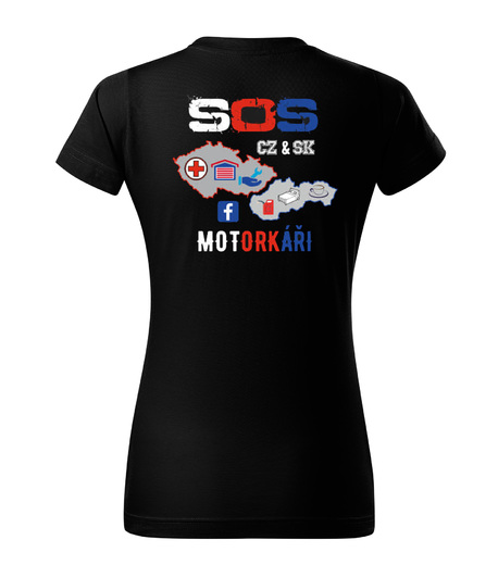 SOS motorkáři klubové triko Facebook  - černé dámské GLANCE