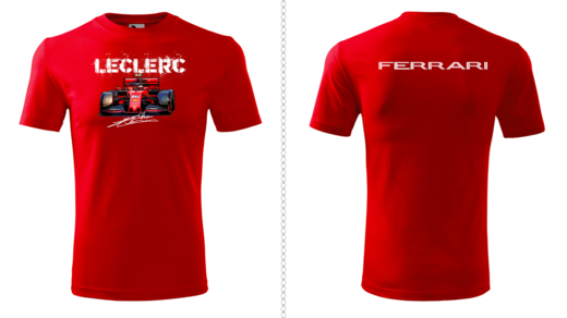 tričko Leclerc - červené- dětské