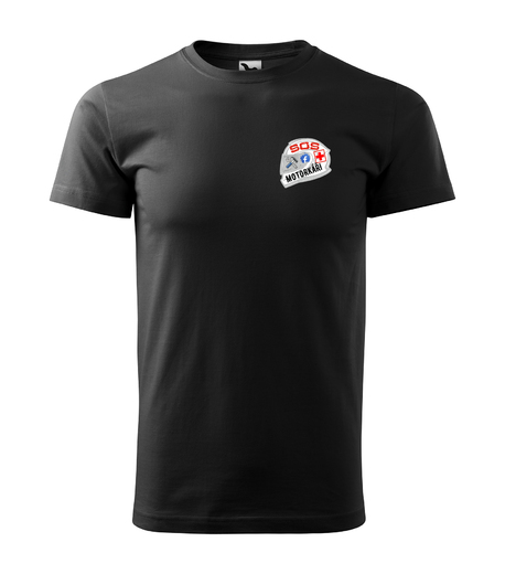 SOS motorkáři klubové triko Facebook  -malé logo- černé 160g