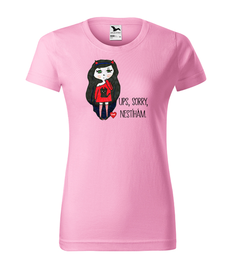 tričko Nestíhám - dámské - růžové